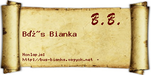 Bús Bianka névjegykártya